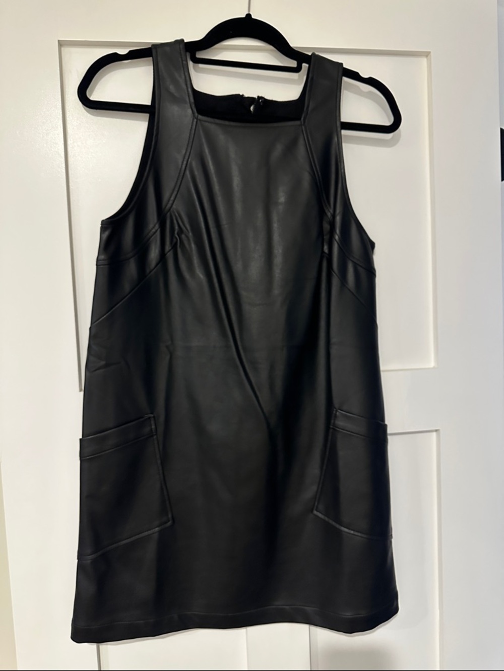 Maeve Faux Leather Black Dress